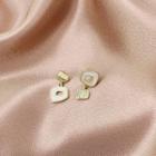 Asymmetric Rhinestone Geometric Drop Earrings Gold - One Size