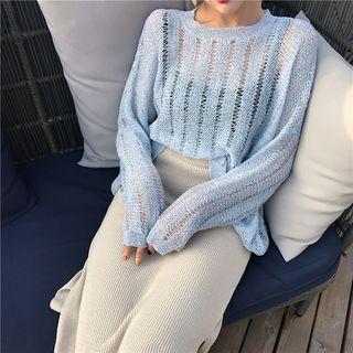 Corduroy Long-sleeve Knit Top