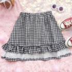 Bear Lace Trim Mini A-line Skirt