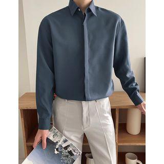 Hidden-button Shirt In 9 Colors