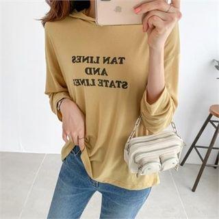 Hooded Letter Print T-shirt