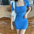 Square-neck Slim-fit Dress