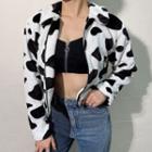 Cow Print Zipped Jacket