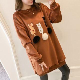 Pom Pom Cat Sweatshirt
