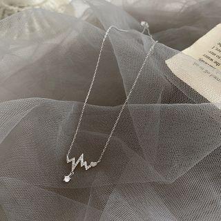Rhinestone Heartbeat Necklace As Shown In Figure - One Size