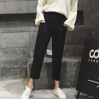 Crop Tapered Pants Black - One Size