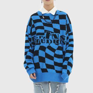 Check Lettering Sweater
