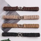 Shirred Faux Leather Elastic Belt