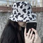 Patterned Bucket Hat Dairy Cow Print - Black & White - One Size