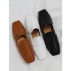 Square-toe Open-back Loafers