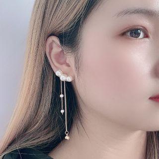 Faux Pearl Dangle Earring / Clip-on Dangle Earring