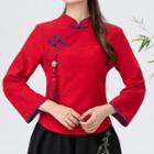 Traditional Chinese Long-sleeve Plain Top