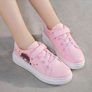 Cartoon Print Hook & Loop Sneakers