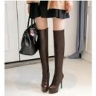 Faux Leather Platform High-heel Over-the-knee Boots