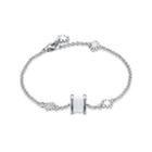 925 Sterling Silver Elegant Fashion Flower Adn Prayer Wheel Bracelet With White Ceramic Silver - One Size