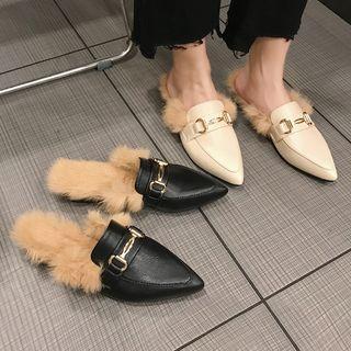 Furry-trim Snaffle Mules