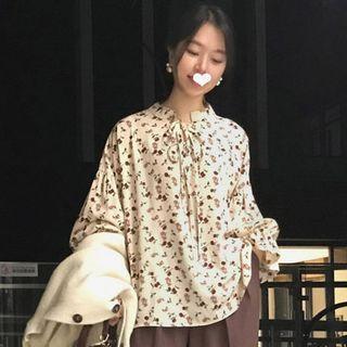 Puff Sleeve Floral Print Blouse