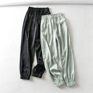 Plain Band-waist Harem Pants