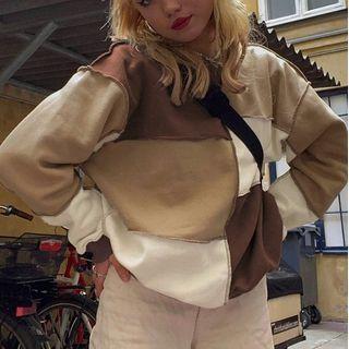 Long Sleeve Color-block Paneled Sweatshirt