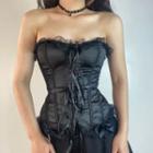 Lace-up Bow Accent Tube Top