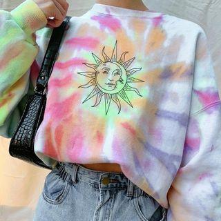 Tie-dye Sun Print Sweatshirt