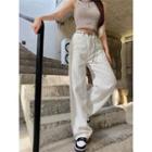 Mid Waist Wide Leg Pants / Chain Belt