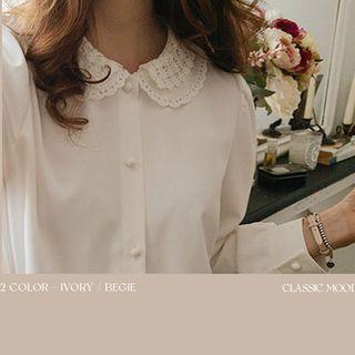 Layered Lace-collar Blouse