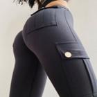 High-waist Sports Leggings With Pockets