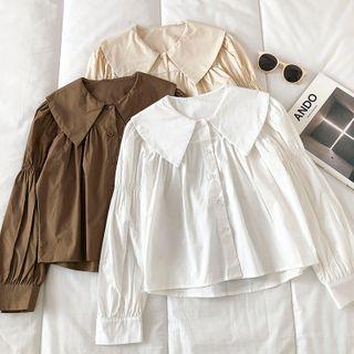 Long-sleeve Peter-pan Collar Blouse