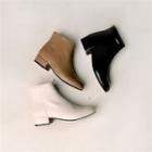 Block-heel Faux-leather Ankle Boots