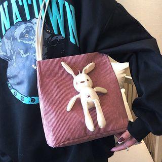 Rabbit Plush Corduroy Tote Bag