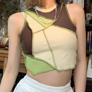Irregular Color Block Tank Top