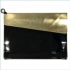 L Me-flap Transparent Clutch Gold & Black - One Size