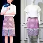 Patterned Pencil-cut Skirt