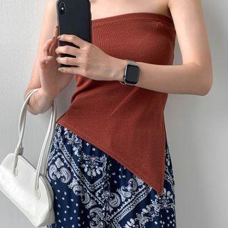 Slit-side Diagonal-hem Tube Top