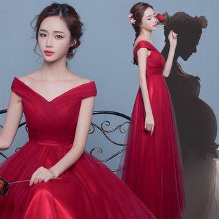 Off-shoulder A-line Cocktail Dress / Evening Gown