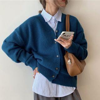 Long-sleeve Striped Shirt / Cardigan