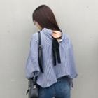 Loose-fit Striped Long-sleeve Long Shirt