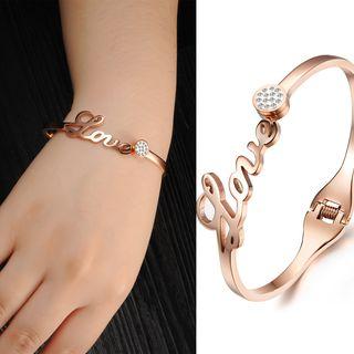 Letter Rhinestone Bangle