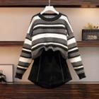 Striped Sweater / High-waist Shorts / Set