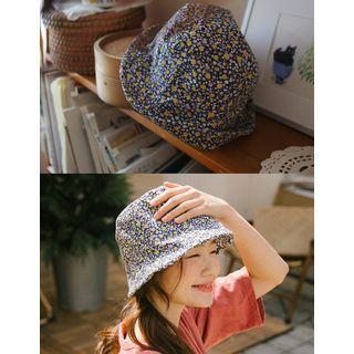 Floral Bucket Hat Navy Blue - One Size