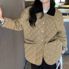 Quilted Button Jacket Coffee - One Size