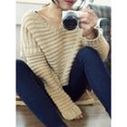 V-neck Dip-back Loose-fit Sweater