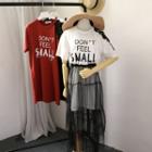 Set: Short-sleeve T-shirt Dress + Sheer Midi Skirt