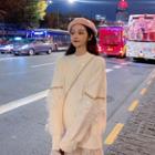 Star Sequined Mesh-sleeve Sweater