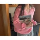 [dearest] Raglan-sleeve Woolen Sweater (pink) One Size
