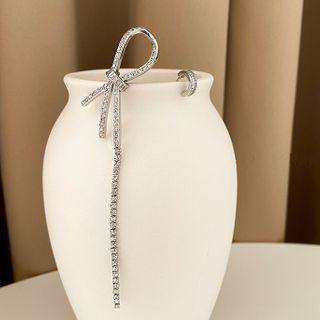 Non-matching Alloy Knot Earring 1 Pair - Silver Needle - As Shown In Figure - One Size