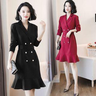 Long-sleeve Double Breasted Mermaid Dress