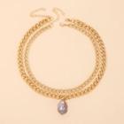 Set: Chain Necklace + Irregular Faux Pearl Necklace Set Of 2 - Chain Necklace & Irregular Faux Pearl Necklace - Gold - One Size