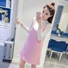 V-neck Embellished Knit Tank Dress